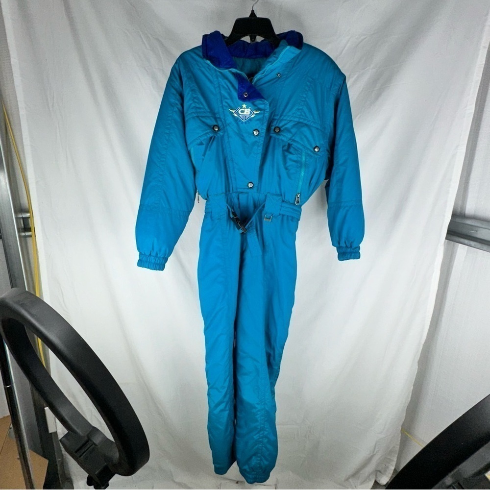 Vintage One Piece Ski Suit Snowsuit  Blue, Women Size 10, Toasty Warm, CB Sports